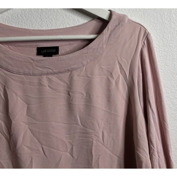 J Jill Wearever Collection 1X Boatneck Long Sleeve Blouse Pink - Picture 3 of 6